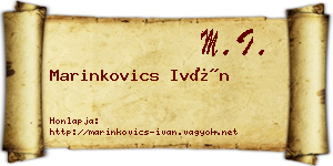 Marinkovics Iván névjegykártya